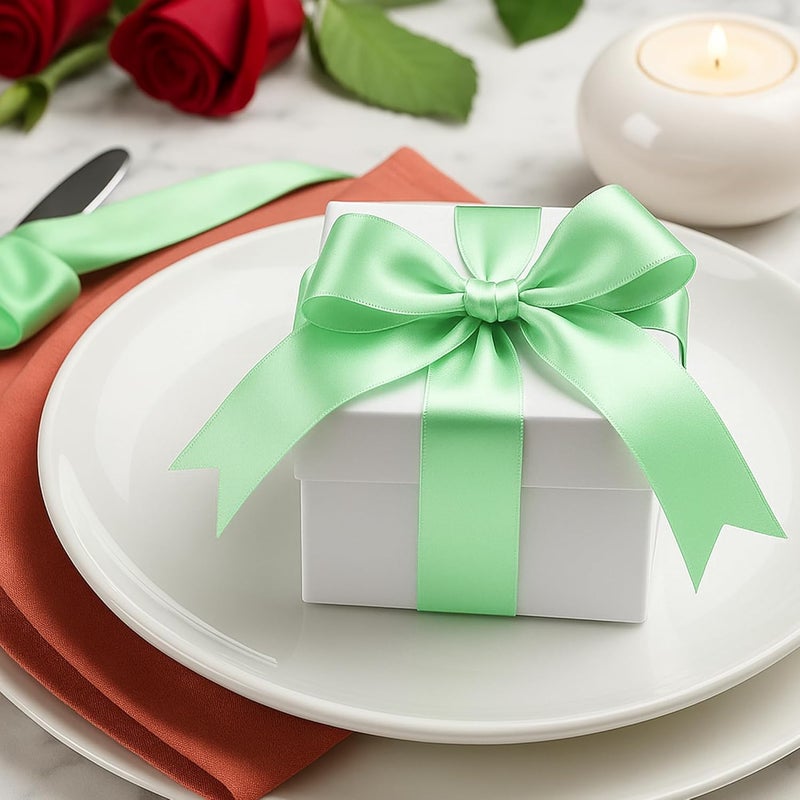 Fullive 1 1/2 Inch Apple Green Satin Ribbon, 30Yards Ribbon for Gift Wrapping, Polyester Christmas Tree Ribbons for Birthday Easter Christmas Decorations DIY Bows Wrapping Bouquet Floral Arrangements - Image 4